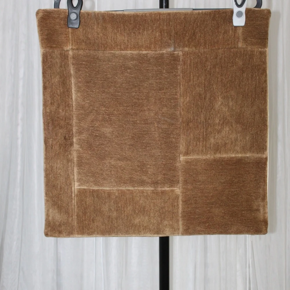 West Elm Velvet Patchwork Pillow Cover – Warm Camel Brown